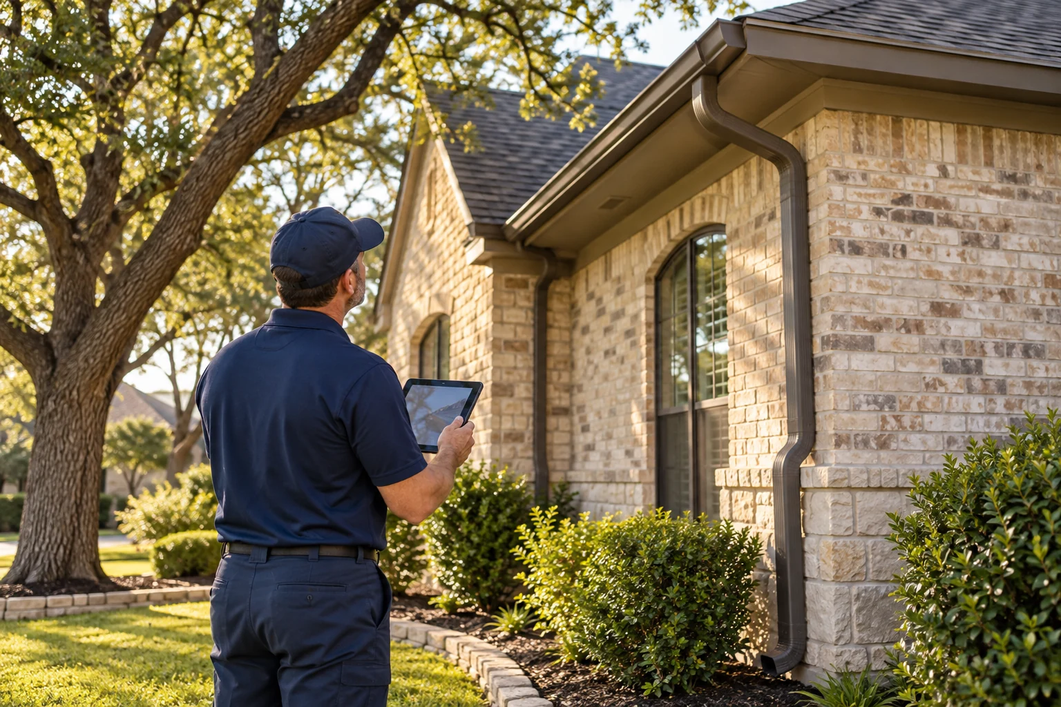 Illustrative property appraiser documenting a house exterior